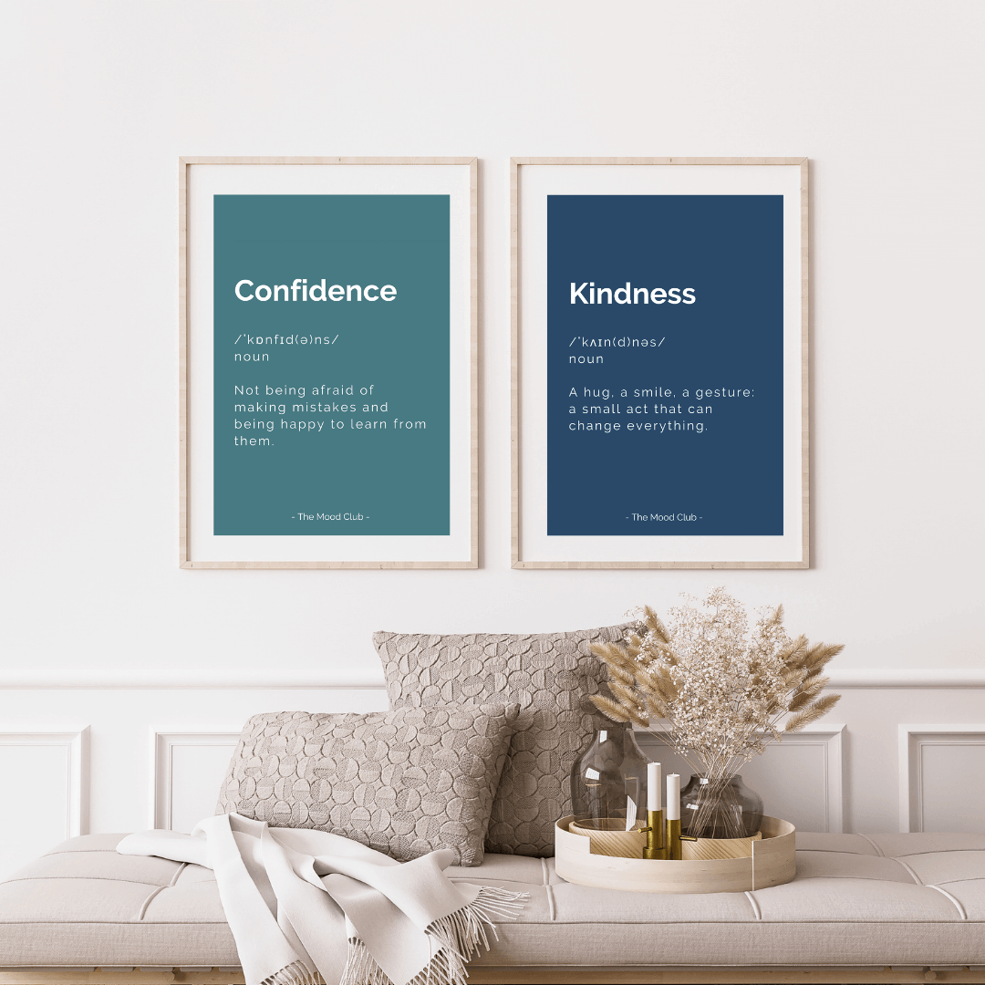 Confidence and kindness definition posters