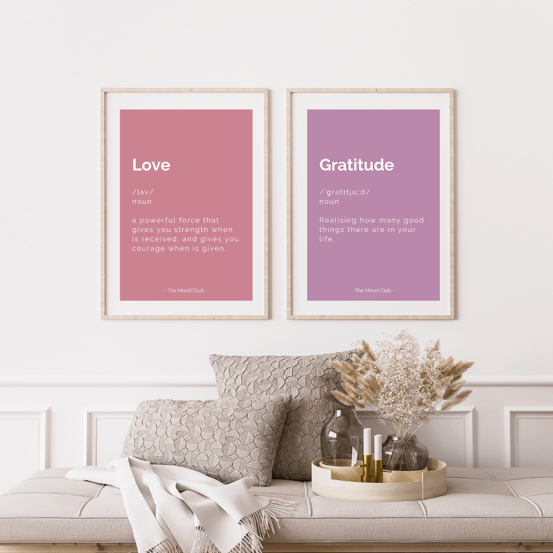 Love and Gratitude definition posters