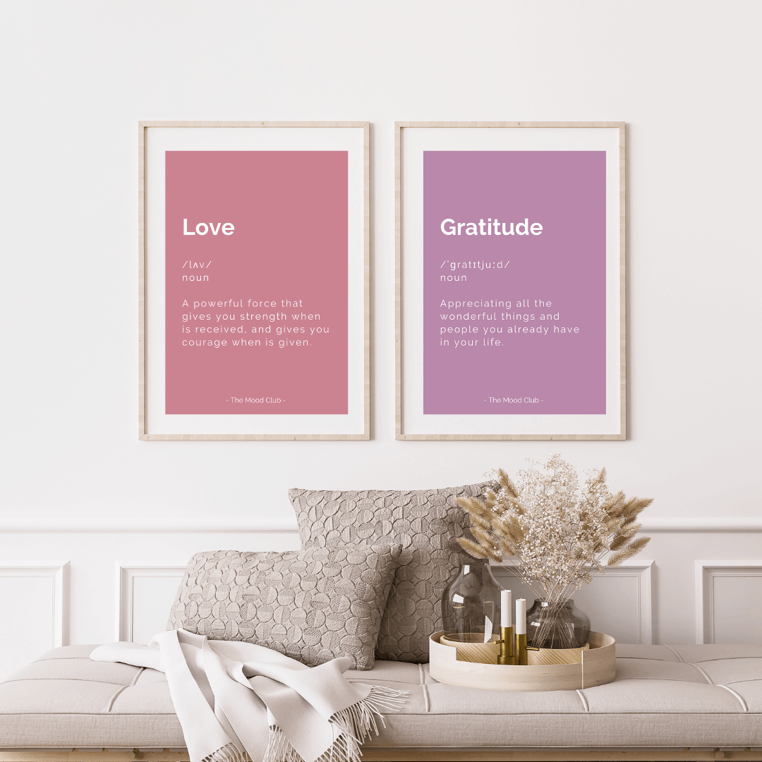 Love and gratitude definitions poster