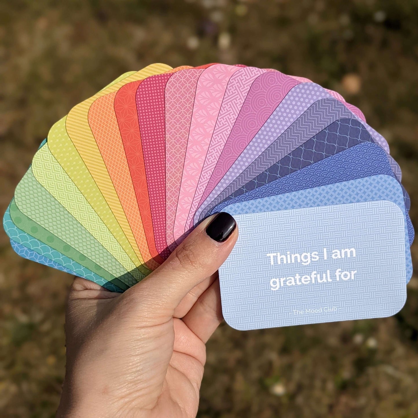 A rainbow of mood cards 